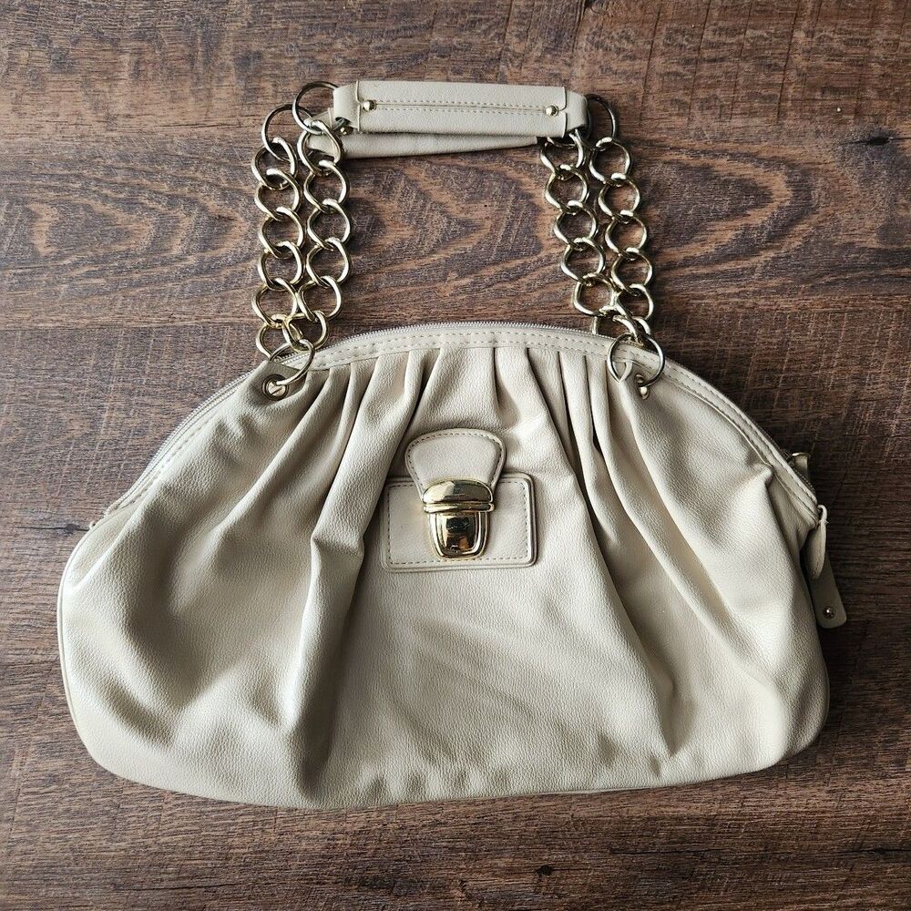 Vintage cream color pvc purse